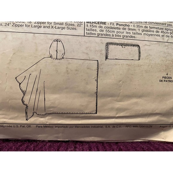McCalls Sewing pattern 668 poncho in a pouch - Picture 6 of 6